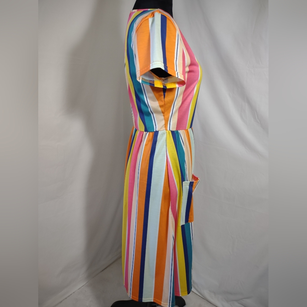 Ouges Women's Multi-Colored Striped Button Down S… - image 2